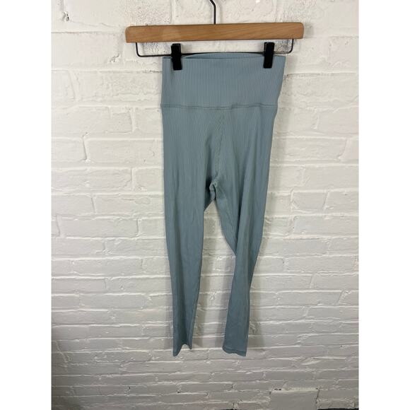 Haven Well Within Women's Balance Rib Knit Leggings Pull-On Blue Size Small - Picture 2 of 5